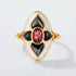 Shell red garnet ring for women 925 sterling silver enamel ring - MOWTE