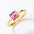 Luxury Princess Natural Amethyst Open Ring Women's S 925 Silver Gold Plated Geometric Ring Exquisite Silver Jewelry - MOWTE
