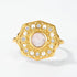 Exquisite 925 sterling silver gold-plated ring made of natural moonstone - MOWTE