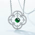 Atmospheric hollow window flower 925 silver inlaid natural jade women necklace - MOWTE