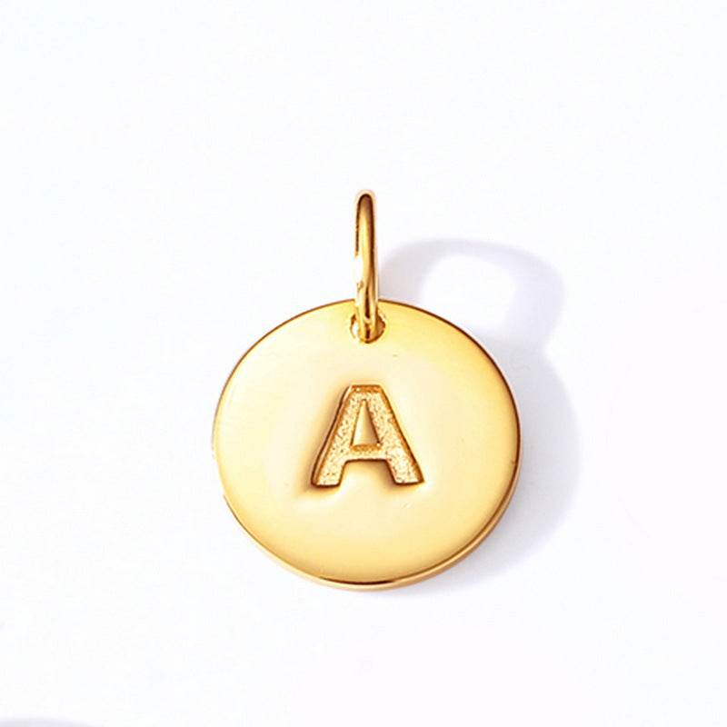 Light gold 26 letter pendant S925 silver necklace collarbone chain - MOWTE