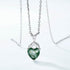 New heart-shaped green moss stone pendant collarbone chain S925 pure silver gold-plated necklace - MOWTE