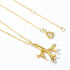 White Zirconia Pendant Female Geometric Branch 925 Silver Gold Plated Necklace - MOWTE
