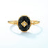 Popular black agate ring with retro pattern S925 sterling silver ring - MOWTE