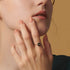 Popular black agate ring with retro pattern S925 sterling silver ring - MOWTE