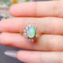 S925 pure silver oval flower natural opal ring - MOWTE