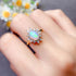 S925 pure silver oval flower natural opal ring - MOWTE