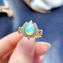 S925 pure silver natural opal ring - MOWTE
