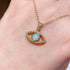 S925 pure silver natural opal pendant exquisite necklace - MOWTE