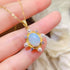 S925 pure silver natural opal pendant exquisite necklace - MOWTE
