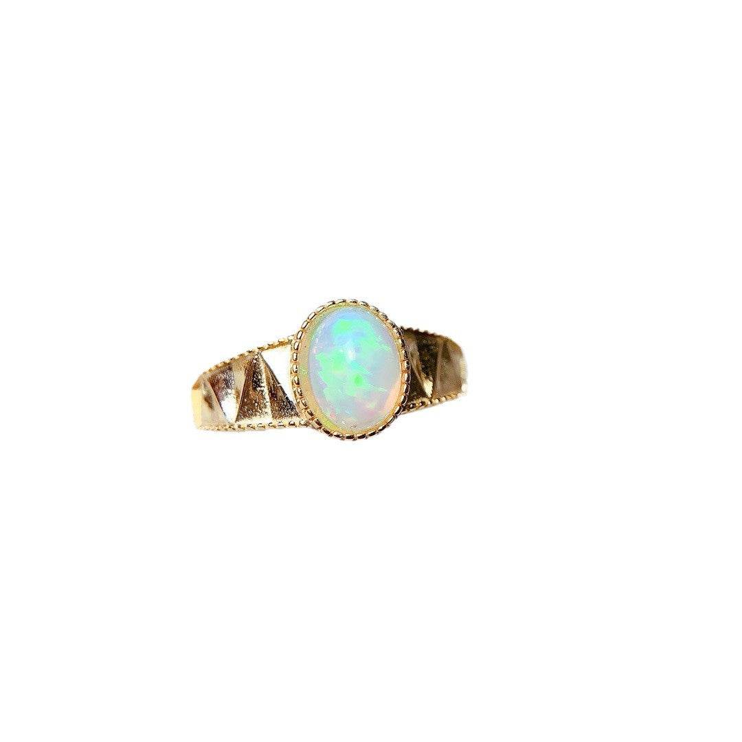S925 pure silver natural opal ring - MOWTE