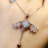 S925 pure silver natural opal pendant exquisite necklace - MOWTE