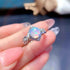 S925 pure silver natural opal ring - MOWTE