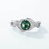 Light luxury wavy green moss niche high-end S925 pure silver index finger ring - MOWTE