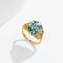 Vintage-style Moss Green Ring – Light Luxury 925 Silver Adjustable Ring with Intricate Engravings - MOWTE