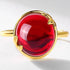 Red garnet S925 pure silver gold-plated ring - MOWTE
