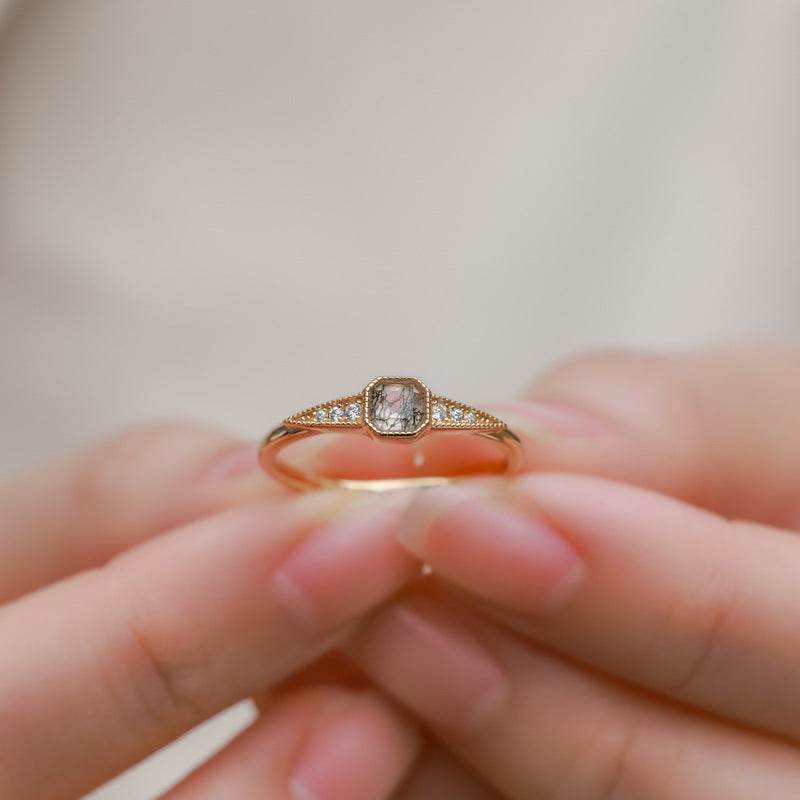 Vintage Luxury Green Moss Ring Palace S925 Pure Silver Water Grass Agate Ring - MOWTE