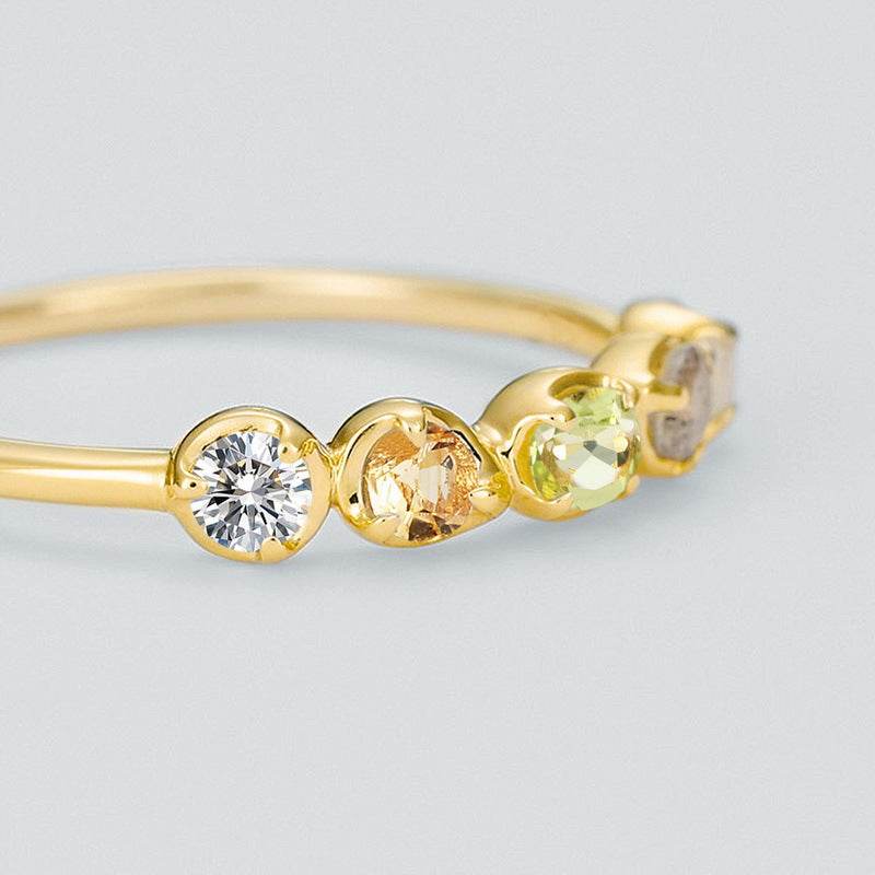 Natural olivine ring niche and high-end S925 pure silver ring - MOWTE