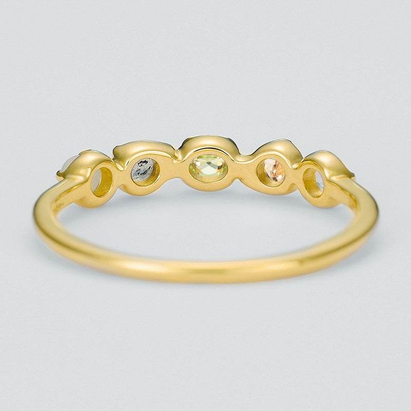 Natural olivine ring niche and high-end S925 pure silver ring - MOWTE