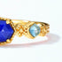 Lapis lazuli geometric 925 silver ring for women classic and elegant plated with 10K gold color treasure ring - MOWTE