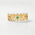 S925 Silver Plated Gold Natural Emerald Retro Hollow Open Ring - MOWTE