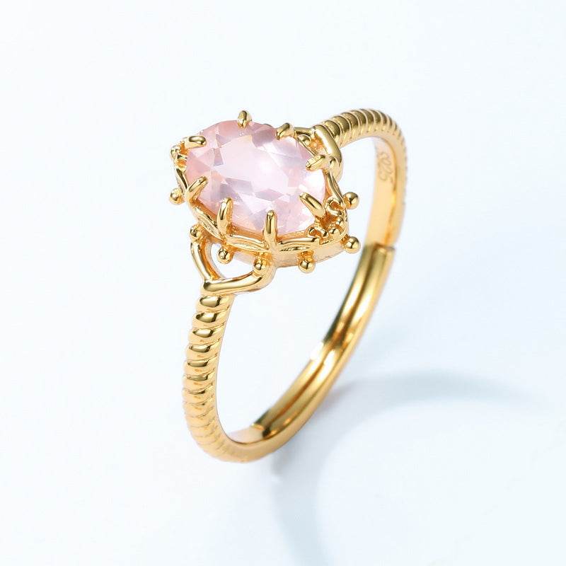 Light Luxury Brushed Finish Leaf-Shaped Diamond Ring S925 Sterling Silver Vintage Royal Style Band - MOWTE