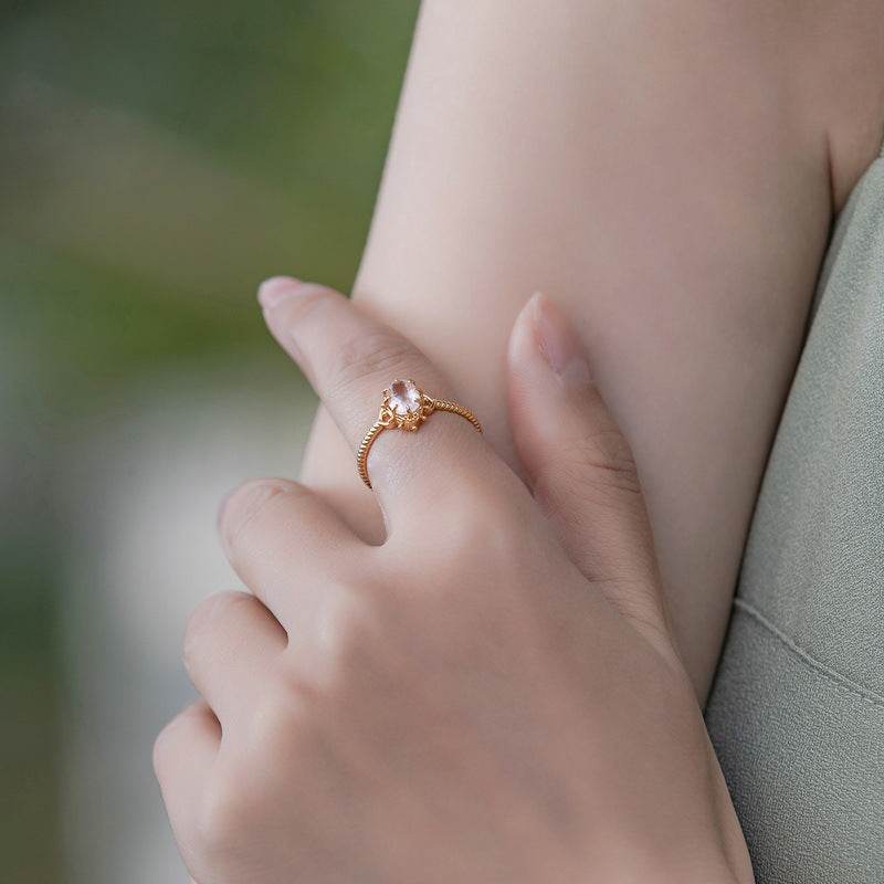 Light Luxury Brushed Finish Leaf-Shaped Diamond Ring S925 Sterling Silver Vintage Royal Style Band - MOWTE