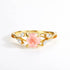 New Arrival S925 Sterling Silver Natural Rose Quartz Ring Minimalist Leaf Design Adjustable Open Band - MOWTE