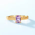 Luxury Amethyst Ring in S925 Sterling Silver Vintage Floral Royal Style Ring for Women - MOWTE