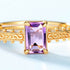 Luxury Amethyst Ring in S925 Sterling Silver Vintage Floral Royal Style Ring for Women - MOWTE