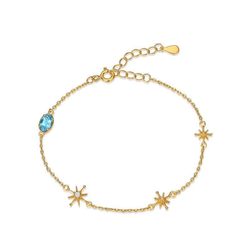 Elegant Swiss Blue Topaz Silver Bracelet Perfect Everyday Jewelry for Women - MOWTE