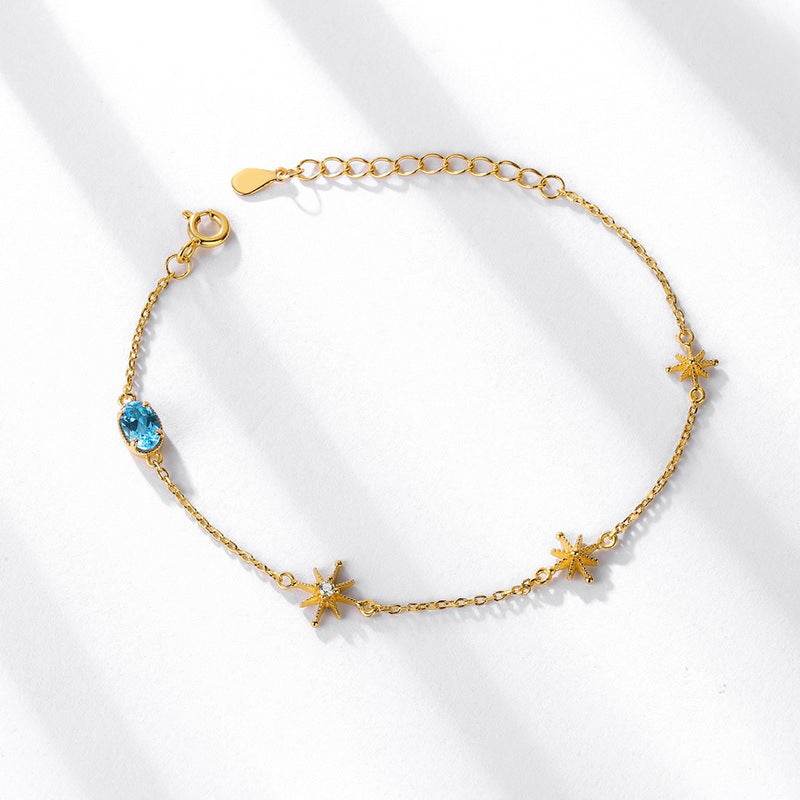 Elegant Swiss Blue Topaz Silver Bracelet Perfect Everyday Jewelry for Women - MOWTE