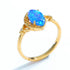 Modern Geometric Opal Band Gold Tone Sterling Silver Stackable Ring - MOWTE