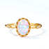 Modern Geometric Opal Band Gold Tone Sterling Silver Stackable Ring - MOWTE