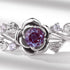 Artisan Alexandrite Rose Ring - Handcrafted 925 Sterling Silver with Color-Shifting Stone - MOWTE