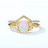Modern Geometric Opal Band Gold Tone Sterling Silver Stackable Ring - MOWTE