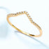 Modern Geometric Opal Band Gold Tone Sterling Silver Stackable Ring - MOWTE