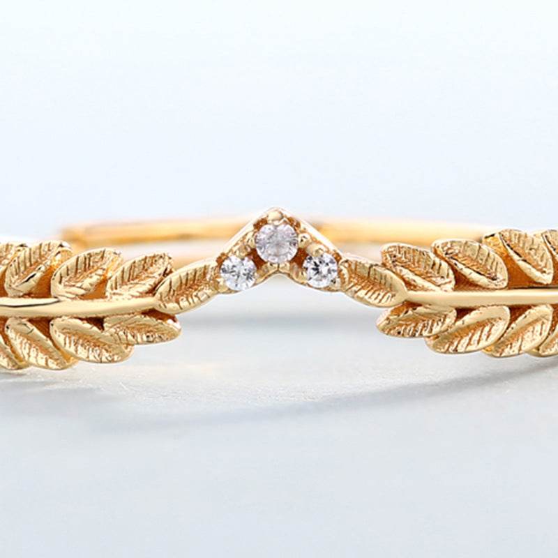 Women's S925 Sterling Silver Olive Branch Ring – Fashionable Adjustable Open Ring - MOWTE