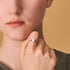 Minimalist Sky Blue Topaz Ring French Retro S925 Pure Silver Gold Plated Pearl band - MOWTE