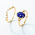 Light luxury retro natural lapis lazuli layered ring S925 pure silver gemstone ring - MOWTE