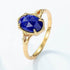 Light luxury retro natural lapis lazuli layered ring S925 pure silver gemstone ring - MOWTE