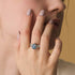 Water Drop Natural Sky Blue Topaz Ring S925 Pure Silver Band - MOWTE