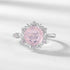 Minimalist Geometric Snowflake Ring – S925 Sterling Silver with Rose Quartz Ring for Women - MOWTE