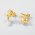 Vintage Hand-Brushed Floral Earrings – S925 Gold-Plated Silver with Pearl Accents Light Luxury Customizable Jewelry - MOWTE