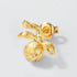 Vintage Hand-Brushed Floral Earrings – S925 Gold-Plated Silver with Pearl Accents Light Luxury Customizable Jewelry - MOWTE