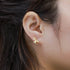 Vintage Hand-Brushed Floral Earrings – S925 Gold-Plated Silver with Pearl Accents Light Luxury Customizable Jewelry - MOWTE