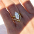 S925 Silver Two-Piece Set Moissanite Ring with 3ct Marquise Cut Center Stone Exquisite Stacking engagement - MOWTE