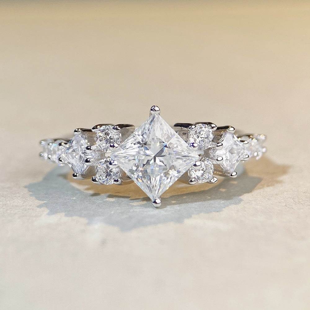 Luxury S925 Silver 1.2ct Moissanite Ring Wedding & Engagement Ring - MOWTE