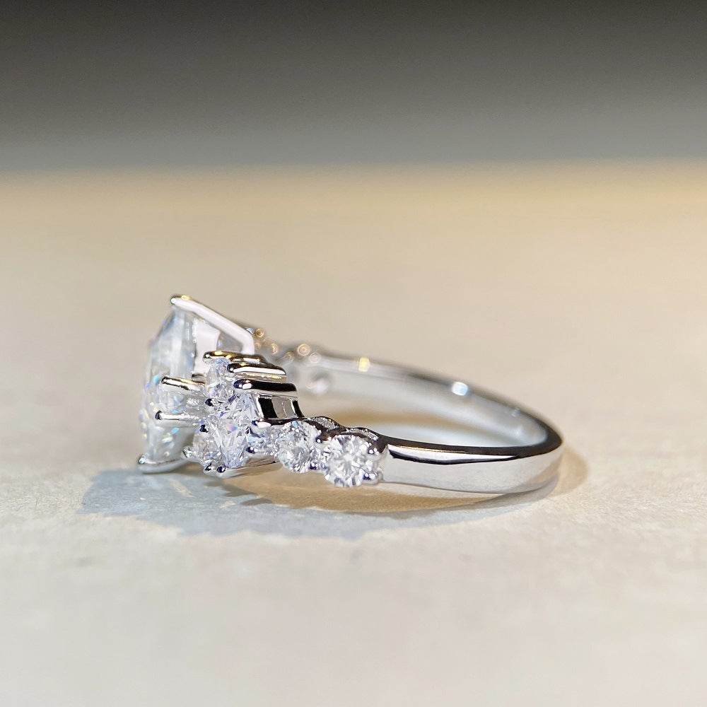 Luxury S925 Silver 1.2ct Moissanite Ring Wedding & Engagement Ring - MOWTE