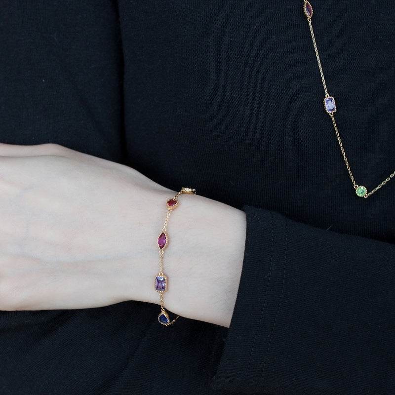 Palace Color Treasure Bracelet for Trendy Women S925 Silver - MOWTE